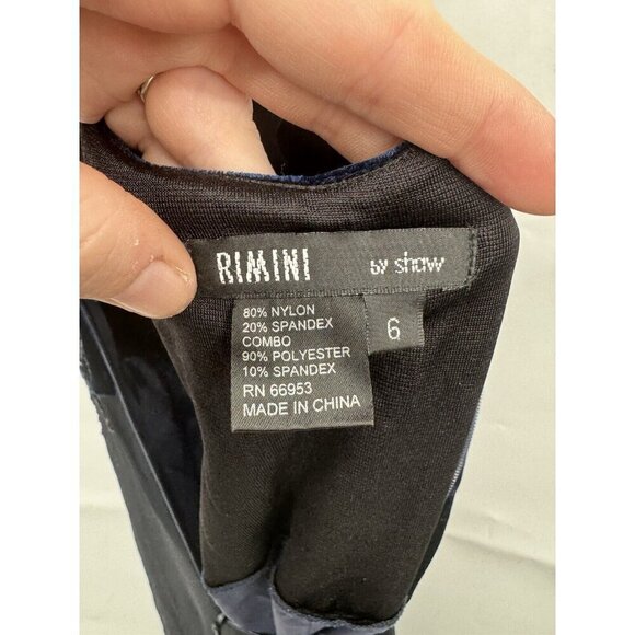 Rimini Maxi Dress Women 6 Navy Blue Velour Fairy Grunge Whimsigoth Beaded - Picture 5 of 10